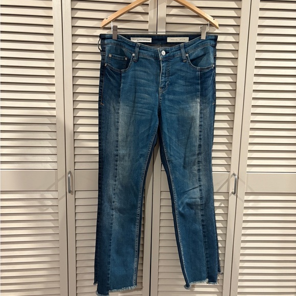 Pilcro and the Letterpress Parallel Jeans Size 30 Raw Hem Two-Tone Denim - Picture 2 of 5